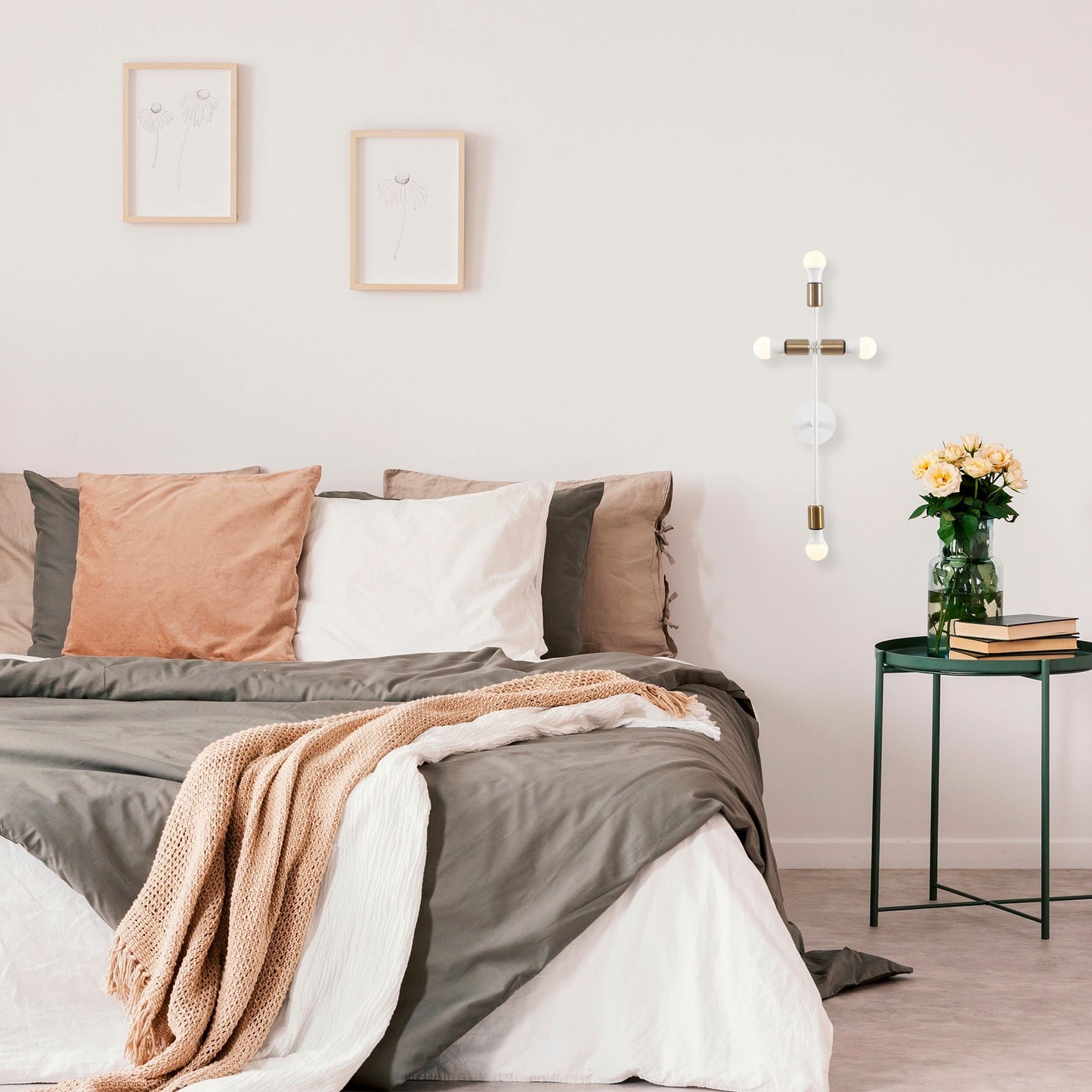 Aplique De Pared, Metal , Blanco, 20x15x62, Casquillo 4 X E 27 Max 40 W_4