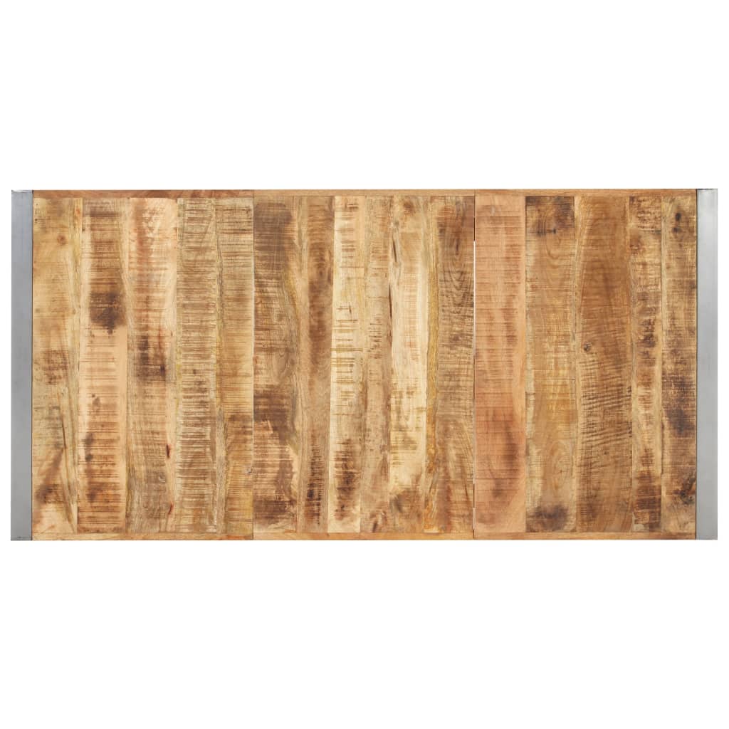 Mesa De Comedor Madera Maciza De Mango Rugosa 160x80x75 Cm_2