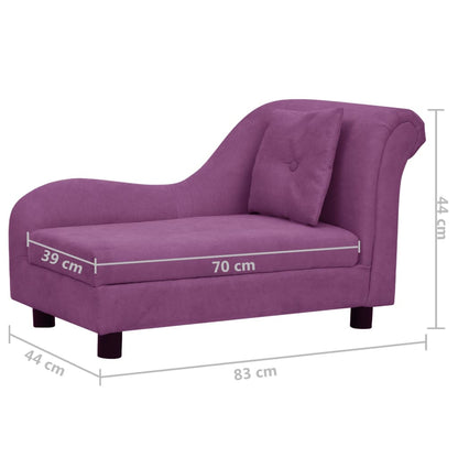 Vidaxl Sofá Para Perros Con Almohada Borgoña Felpa 83x44x44 Cm_2