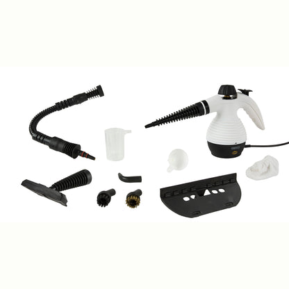 Vaporeta Limpiador Vapor A Presión 3,5 Bar, Desinfección Portátil Depósito 350ml, 10 Accesorios Camry Cr7021, Blanco/negro