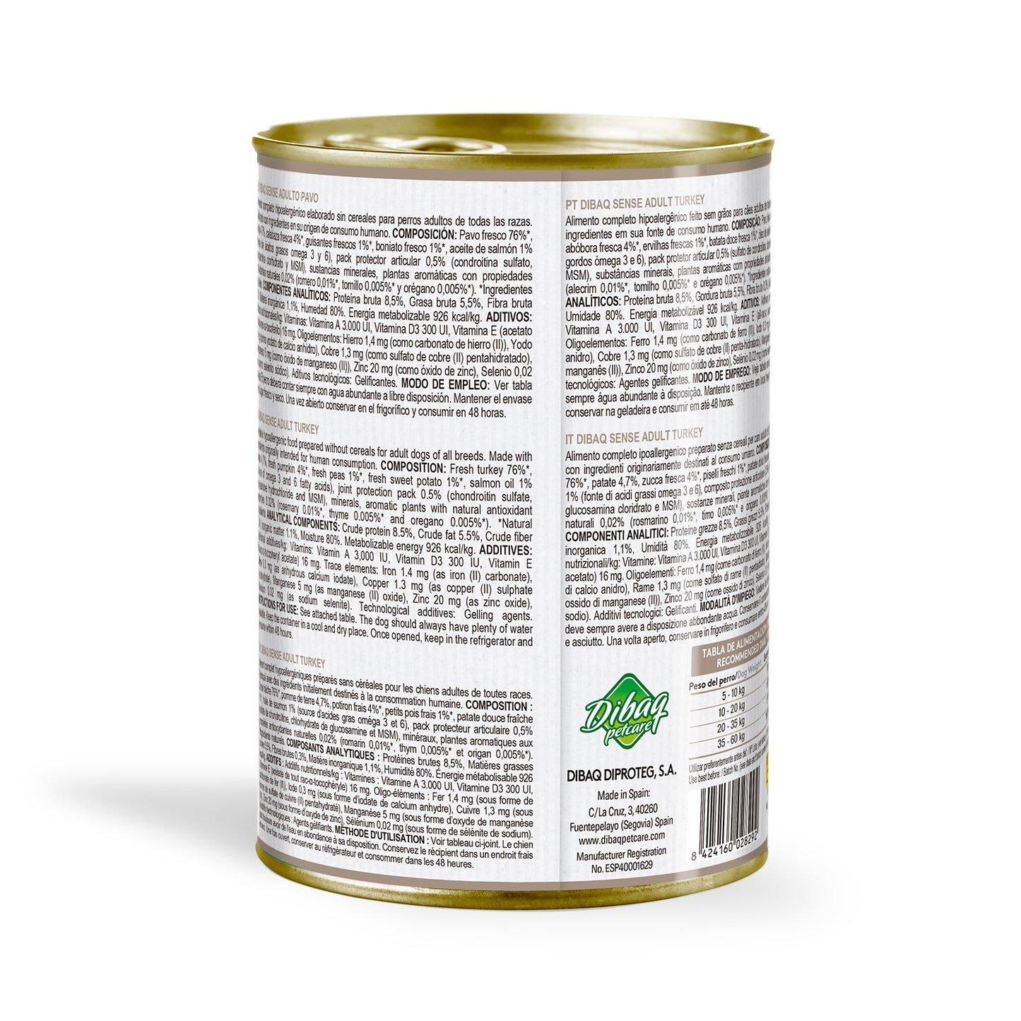 Dibaq Sense Lata Grain Free Pavo Y Calabaza 380 Gr_1