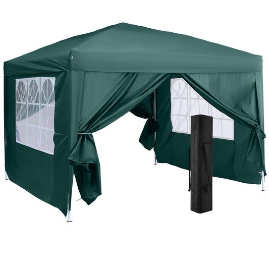 Outsunny Carpa Gazebo Con Paredes Desontables Ventanas Visibles Incluye Bolsa_0