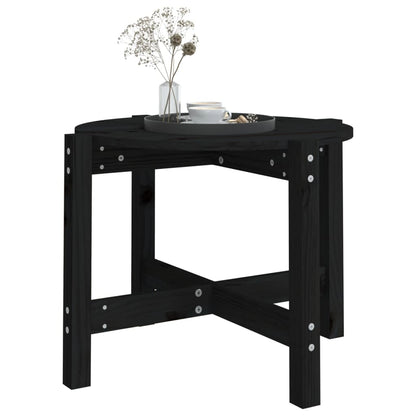 Mesa De Centro De Madera Maciza De Pino Negro 62,5x45 Cm_2