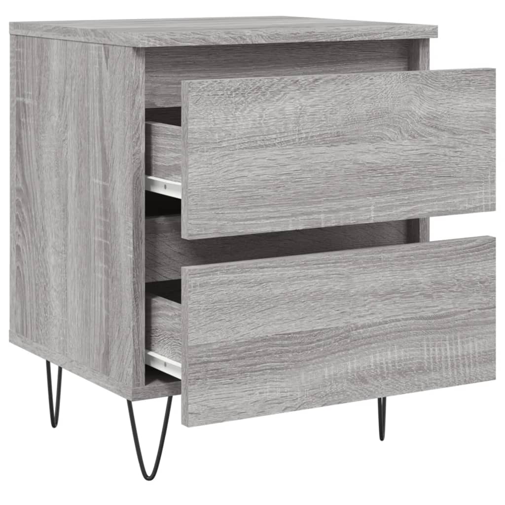 Mesita De Noche Madera De Ingeniería Gris Sonoma 40x35x50 Cm_4