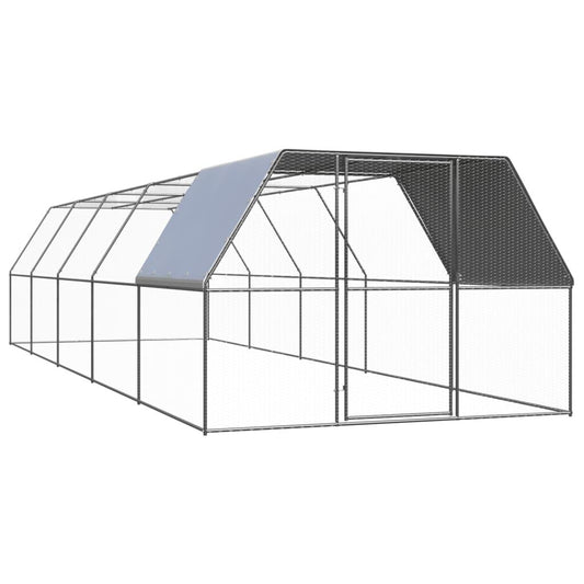 Vidaxl Jaula Gallinero De Exterior De Acero Galvanizado 3x10x2 M_0