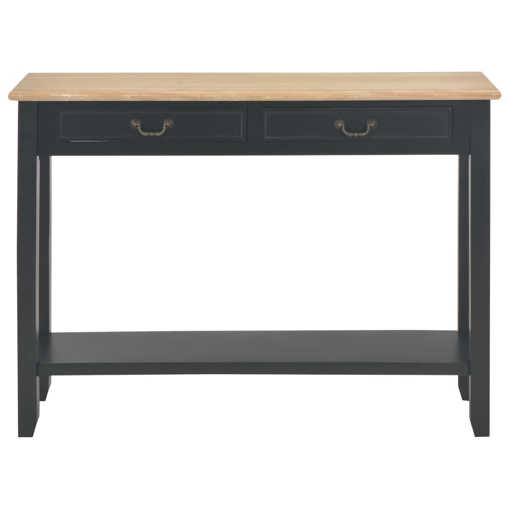 Mesa Consola De Madera Negro 110x35x80 Cm_1