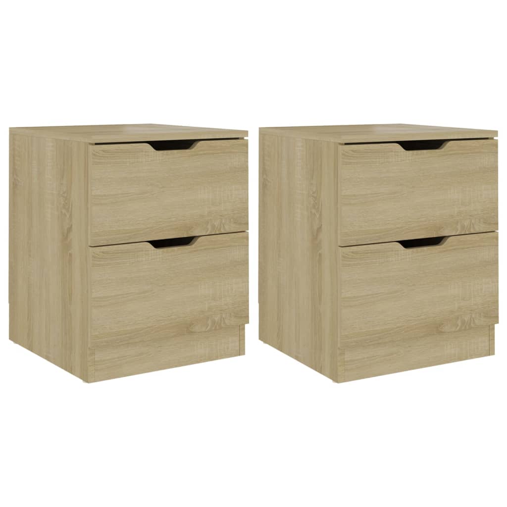 Mesitas Noche 2 Uds Madera Ingeniería Roble Sonoma 40x40x50 Cm_0