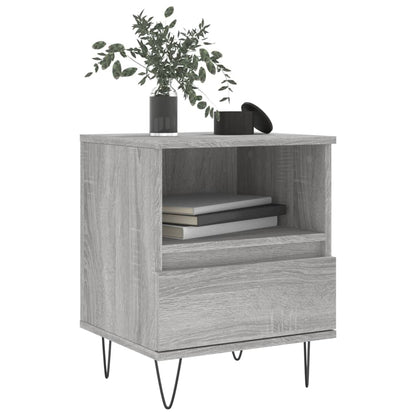 Mesita De Noche Madera De Ingeniería Gris Sonoma 40x35x50 Cm_1