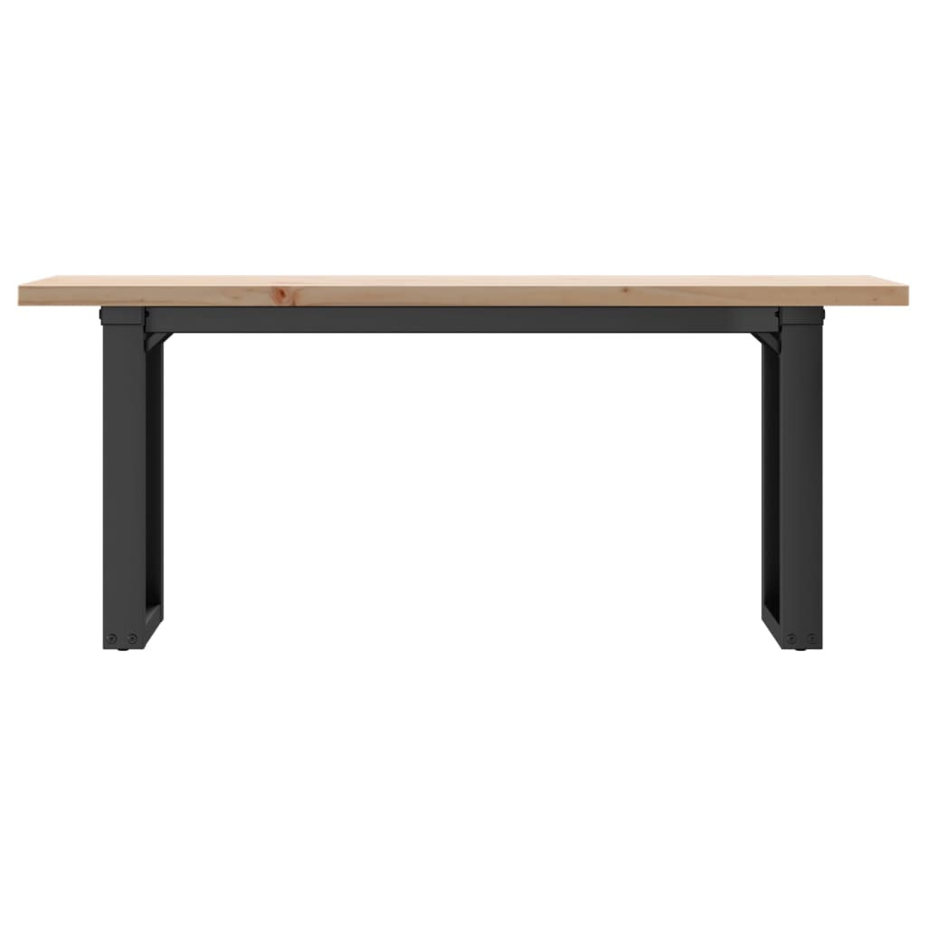 Mesa De Centro Marco O Madera Maciza Pino Y Acero 110x40x45,5cm_2