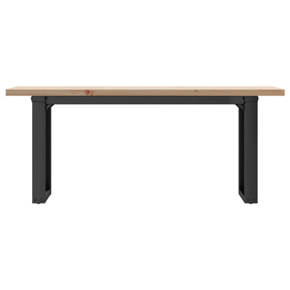 Mesa De Centro Marco O Madera Maciza Pino Y Acero 110x40x45,5cm_2