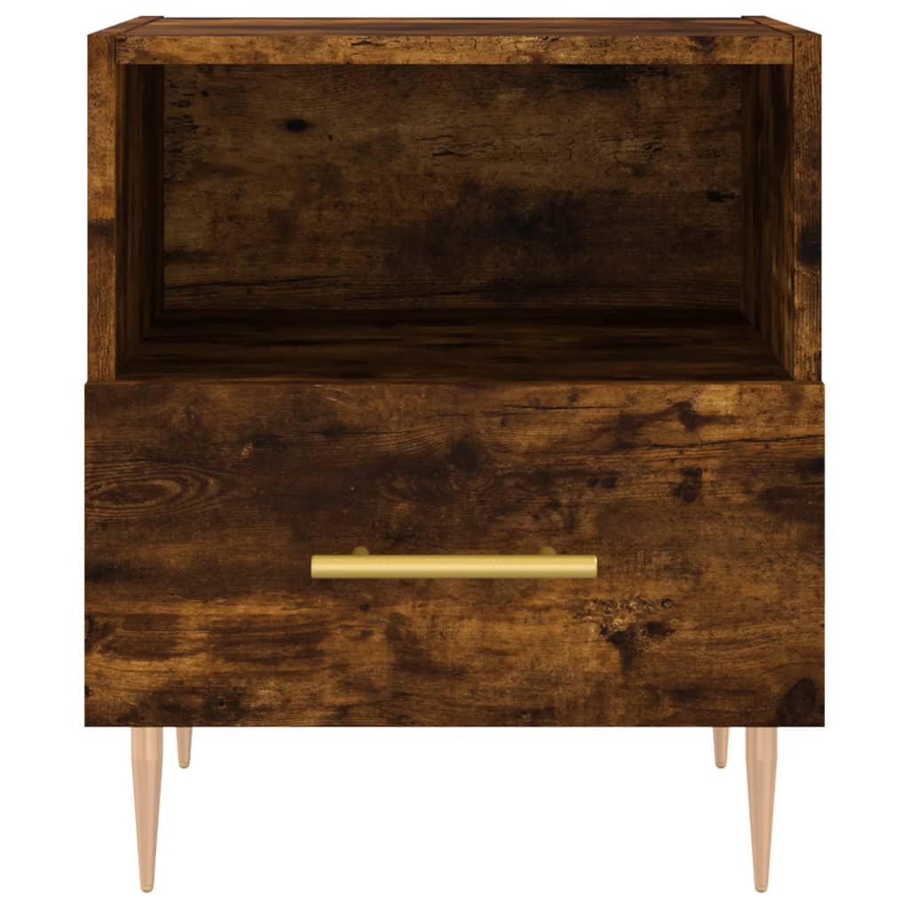 Mesita De Noche Madera Ingeniería Roble Ahumado 40x35x47,5 Cm_2