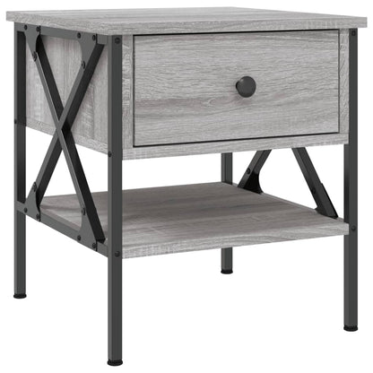 Mesita De Noche Madera De Ingeniería Gris Sonoma 40x42x45 Cm_0