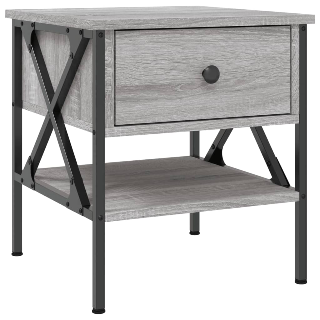 Mesita De Noche 2 Uds Madera Ingeniería Gris Sonoma 40x42x45 Cm_3