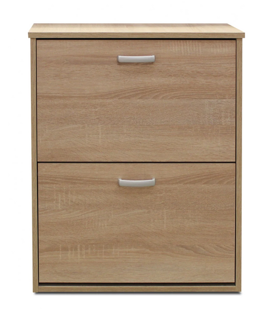 Mueble Zapatero Eco De 2 Puertas Acabado Roble Cambrian, 61 Cm(ancho) 74 Cm(altura) 25 Cm(_0