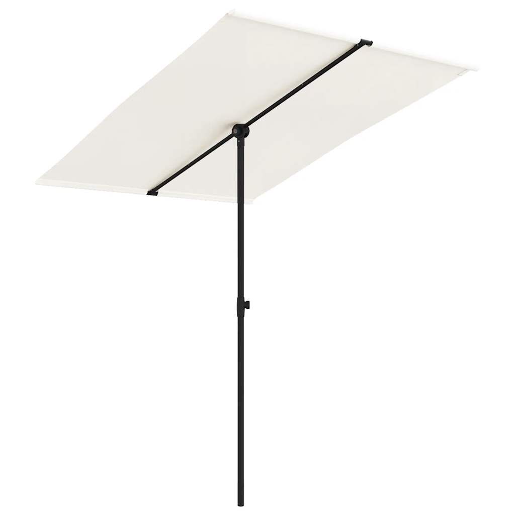 Vidaxl Sombrilla De Jardín Con Palo De Aluminio Blanco Arena 2x1,5 M_0