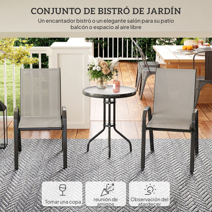 Outsunny Conjunto De Mesa Y Sillas De Terraza Exterior De 3 Piezas_3