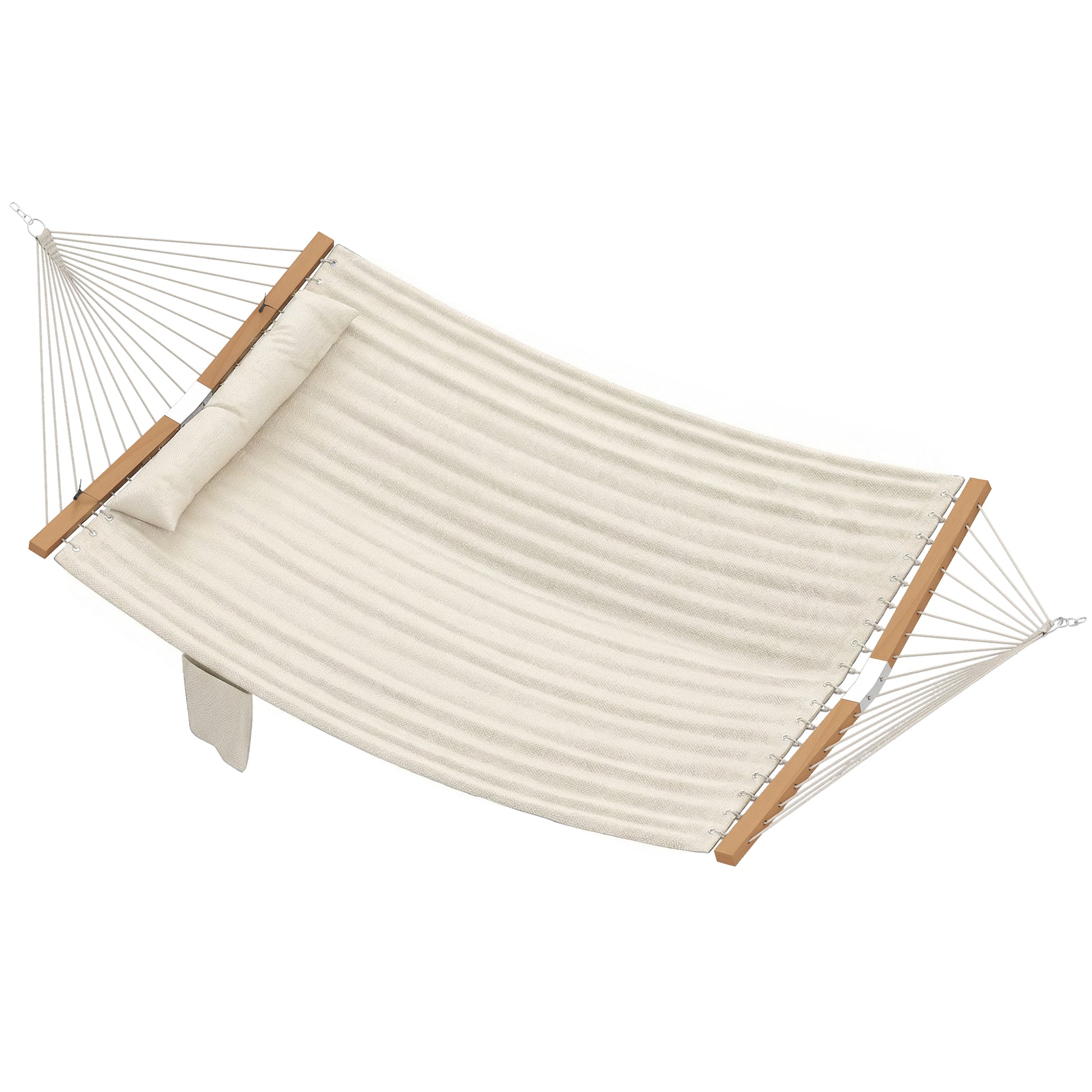 Outsunny Hamaca Acolchada De Jardín Portátil Con Almohada Desmontable Crema_0