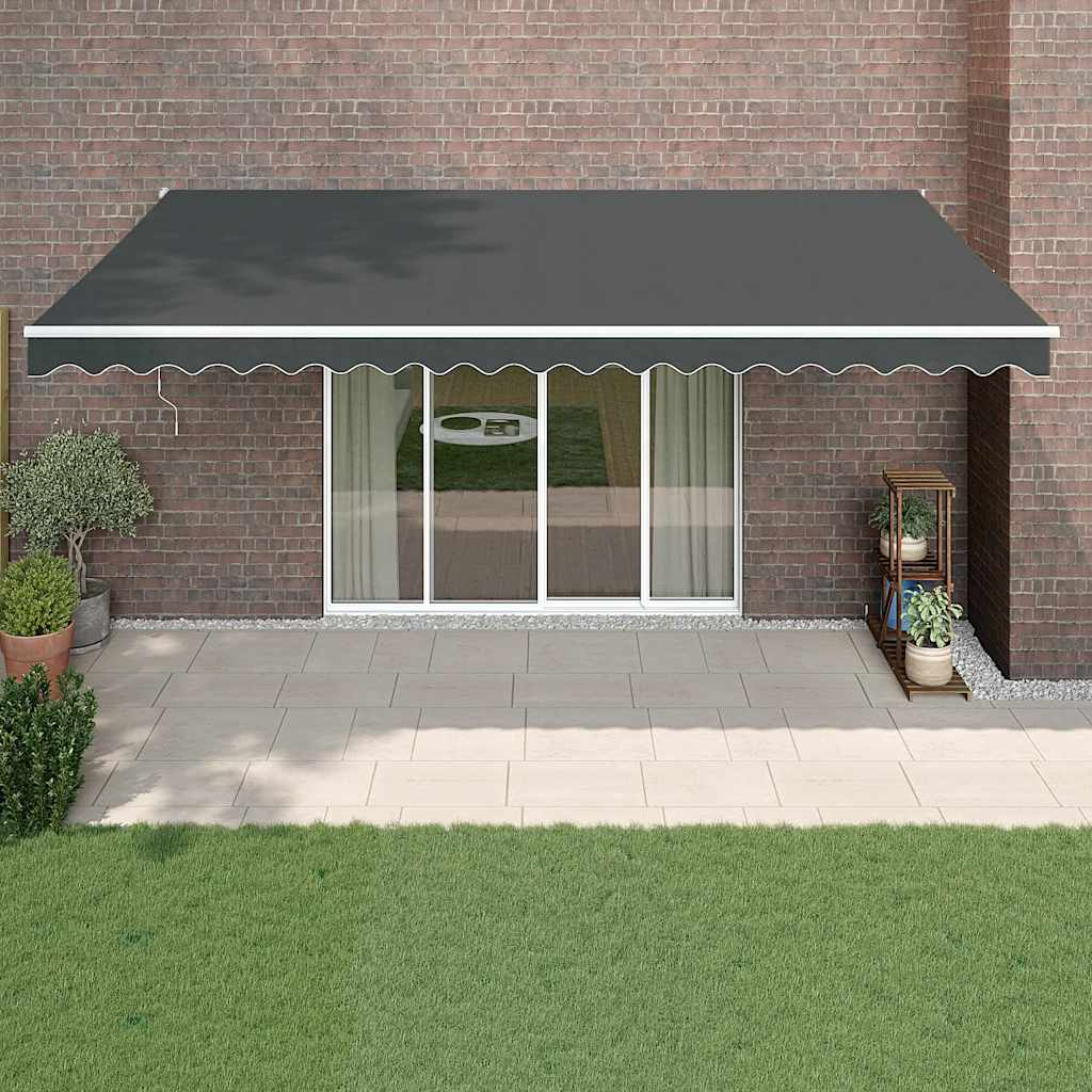 Toldo Retráctil Aluminio Y Tela Gris Antracita 5x3 M_1