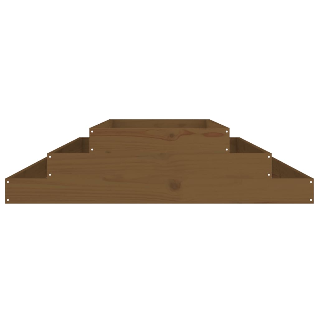 Jardinera Madera Maciza De Pino Marrón Miel 110x110x27 Cm_3