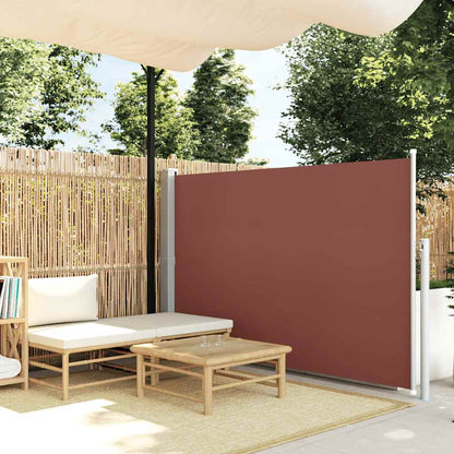 Vidaxl Toldo Lateral Retráctil De Jardín Marrón 140x500 Cm_1