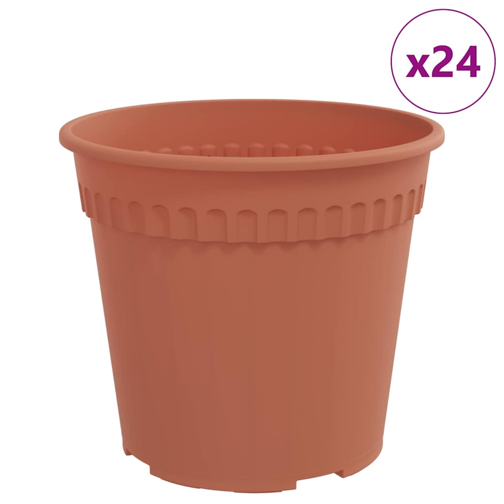 Maceta Redonda Para Flores 24 Uds. Rojo Ladrillo Ø 19 X 16,5 Cm_0