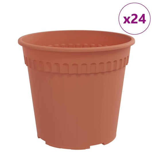 Maceta Redonda Para Flores 24 Uds. Rojo Ladrillo Ø 19 X 16,5 Cm_0