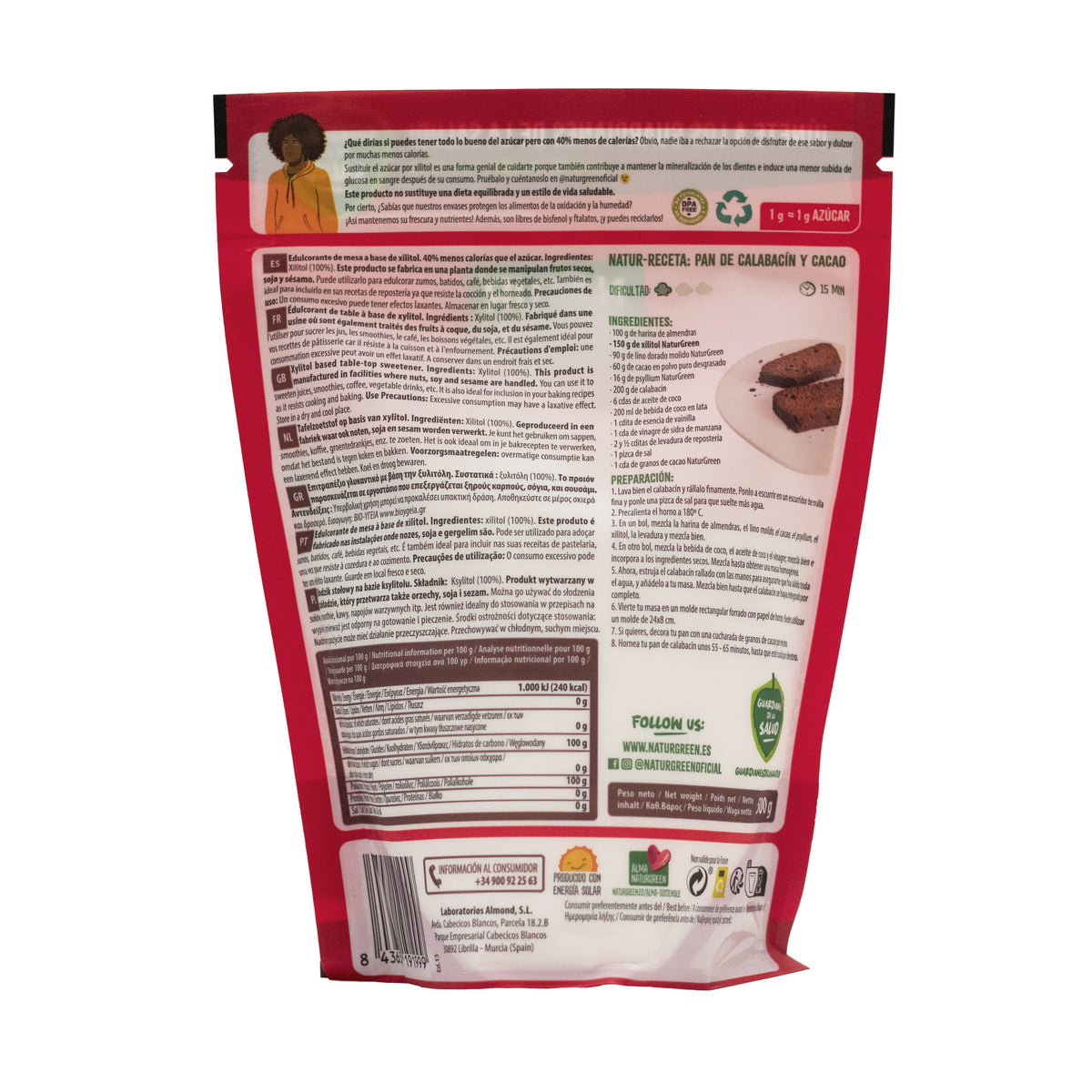 Xilitol Azúcar de Abedul Naturgreen 500 g