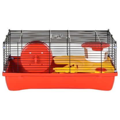 Vidaxl Jaula Para Hámster Polipropileno Y Metal Roja 58x32x36 Cm_4