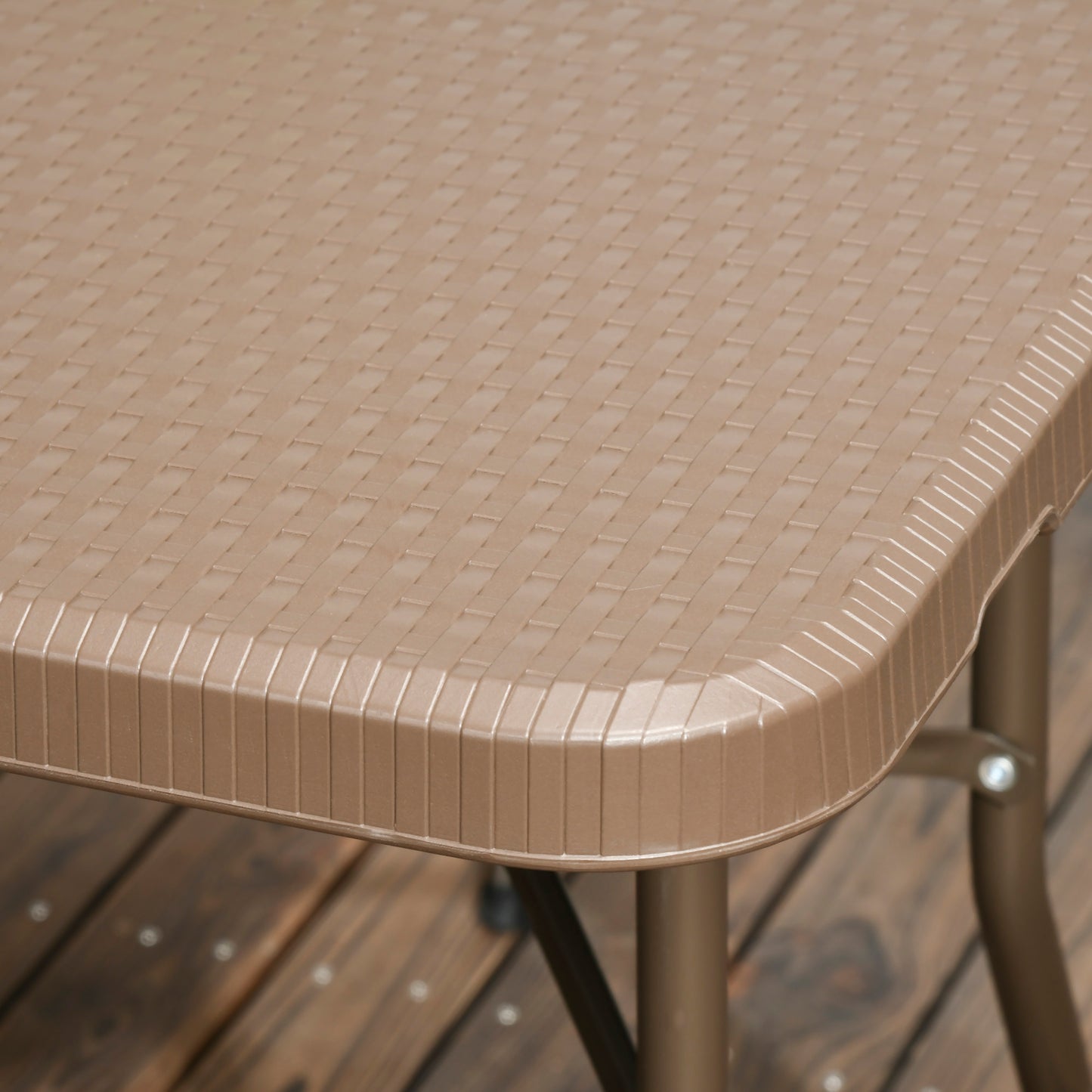 Outsunny Conjunto Mesa Y 6 Sillas De Jardín Diseño De Imitación De Ratán Marrón_4