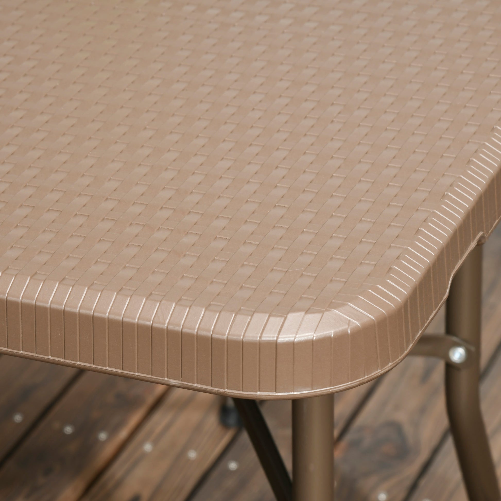 Outsunny Conjunto Mesa Y 6 Sillas De Jardín Diseño De Imitación De Ratán Marrón_4