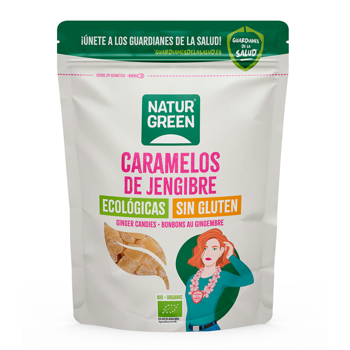 Caramelos de Jengibre Naturgreen, 125 g