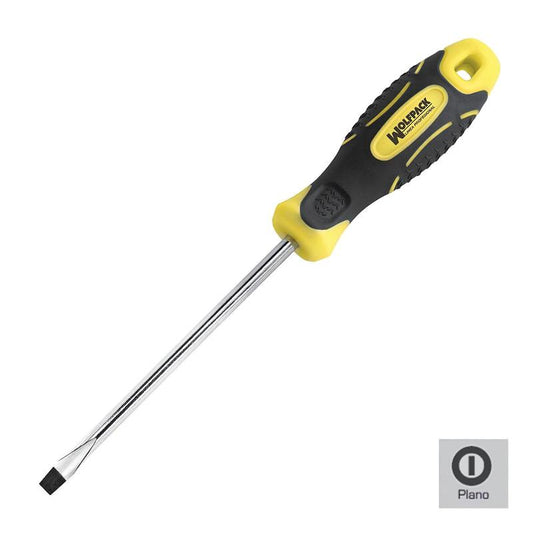 Destornillador Mango Bimaterial Boca Estampada 6x150 Mm. Destornillador Plano, Cromo Vanadio,_0