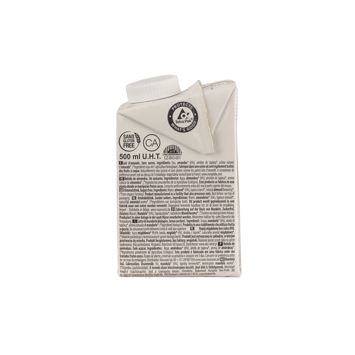 Bebida vegetal de Almendra Nature sin azúcar BIO Ecomil 500 ml