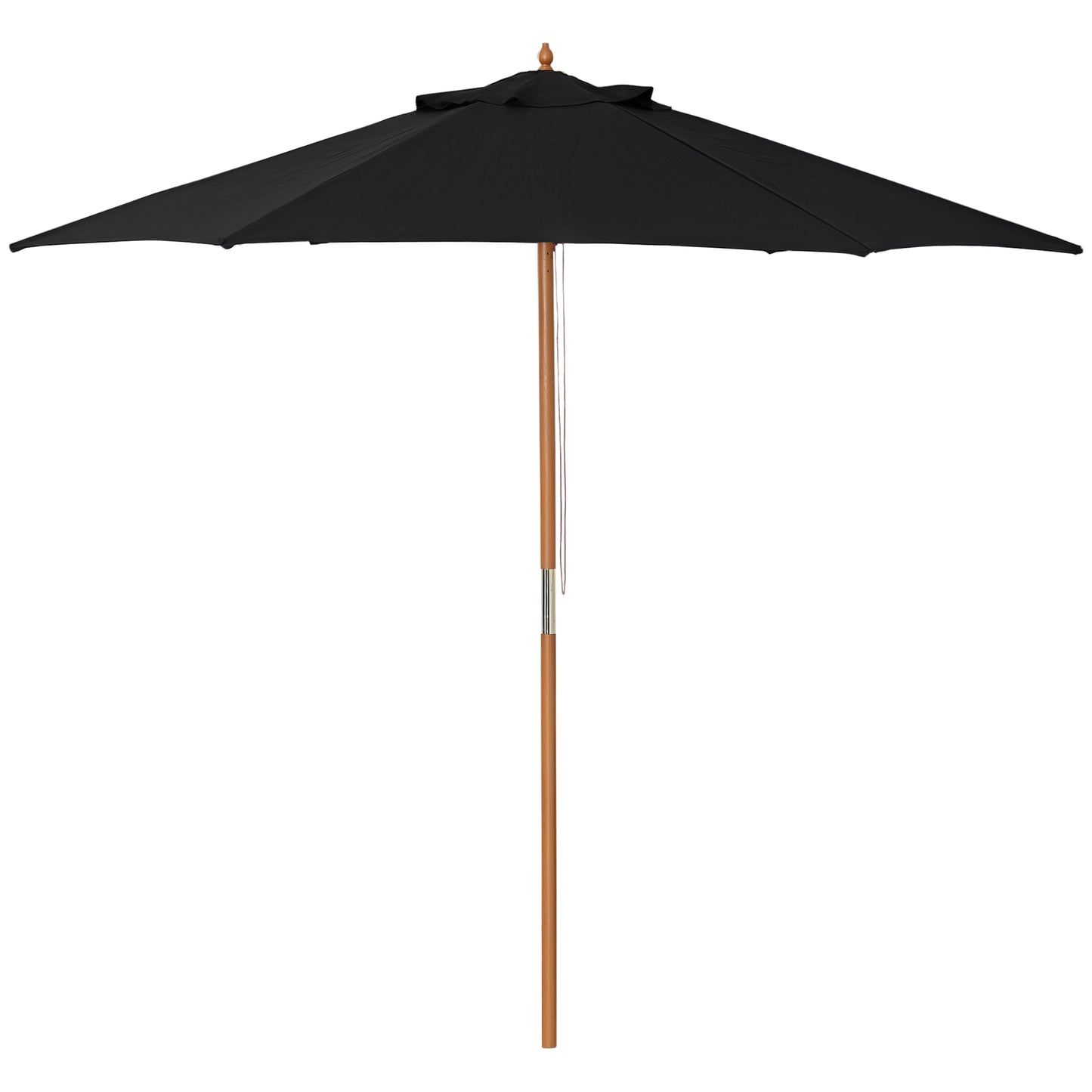 Outsunny Sombrilla De Jardín Ø250x230 Cm Con Poste Desmontable Negro_0