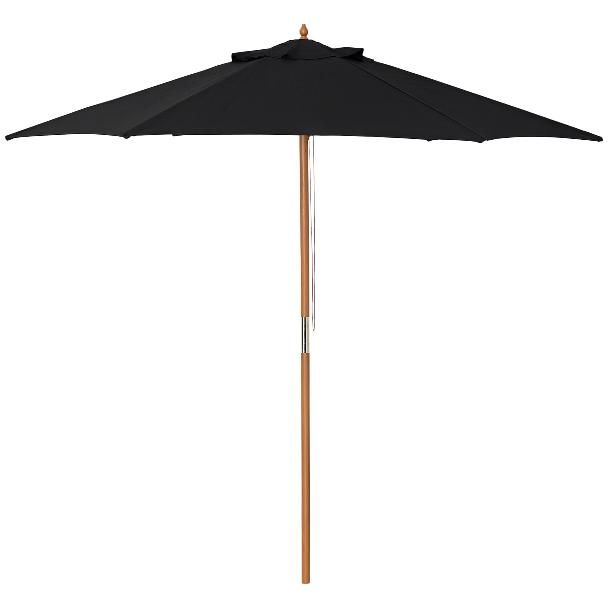 Outsunny Sombrilla De Jardín Ø250x230 Cm Con Poste Desmontable Negro_0