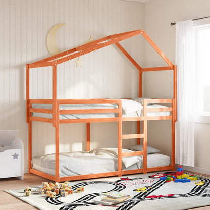Techo De Cama Infantil Madera Maciza Marrón 213x85,5x144,5 Cm_1
