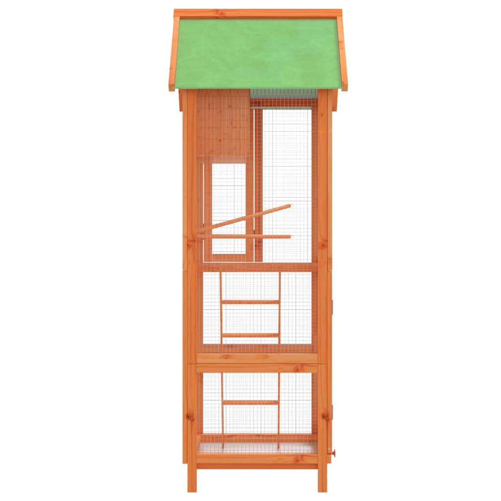 Vidaxl Casita Para Pájaros Madera Maciza Pino Marrón 60x58,5x160 Cm_4