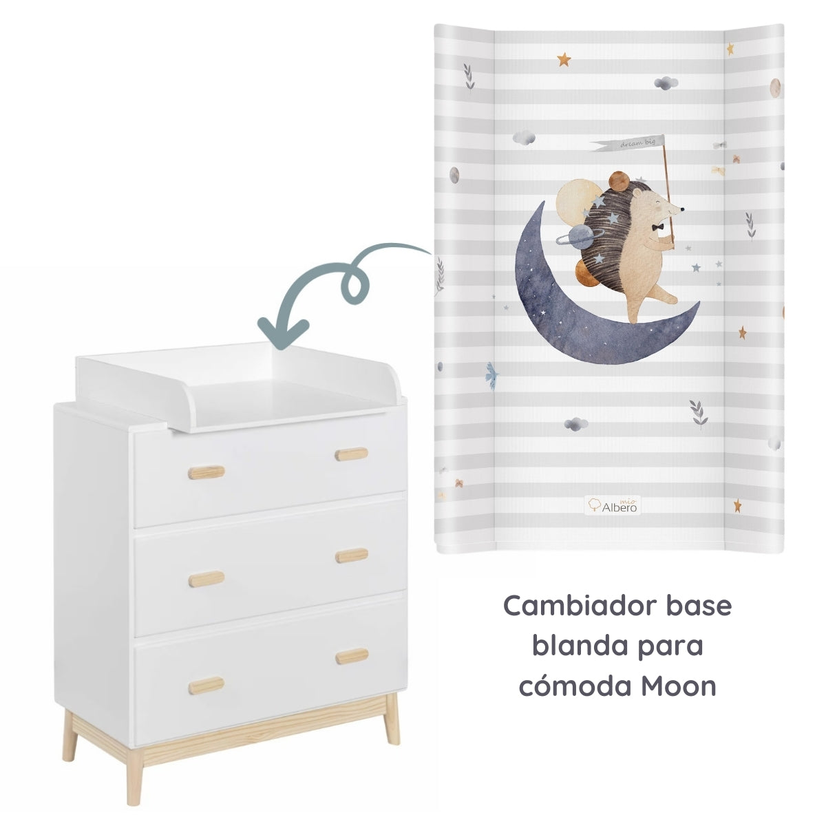 Cambiador Base Blanda Para Cómoda 70x47 Cm Goose_4
