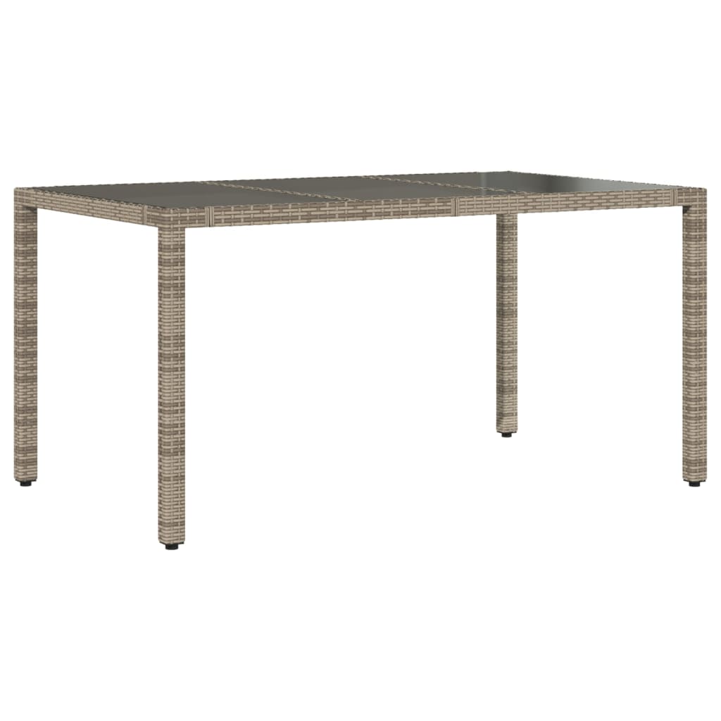 Set Comedor Jardín 7 Pzas Y Cojines Ratán Sintético Gris / Vetonek_5