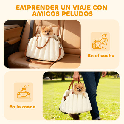 Pawhut Asiento De Coche Para Perros Pequeños Con Base Antideslizante Y Cinturón_5