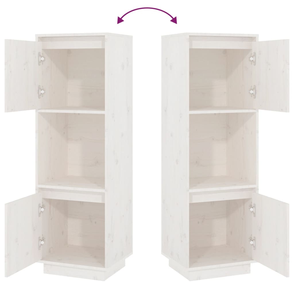 Aparador Alto De Madera Maciza De Pino Banco 38x35x117 Cm / Vetonek_4