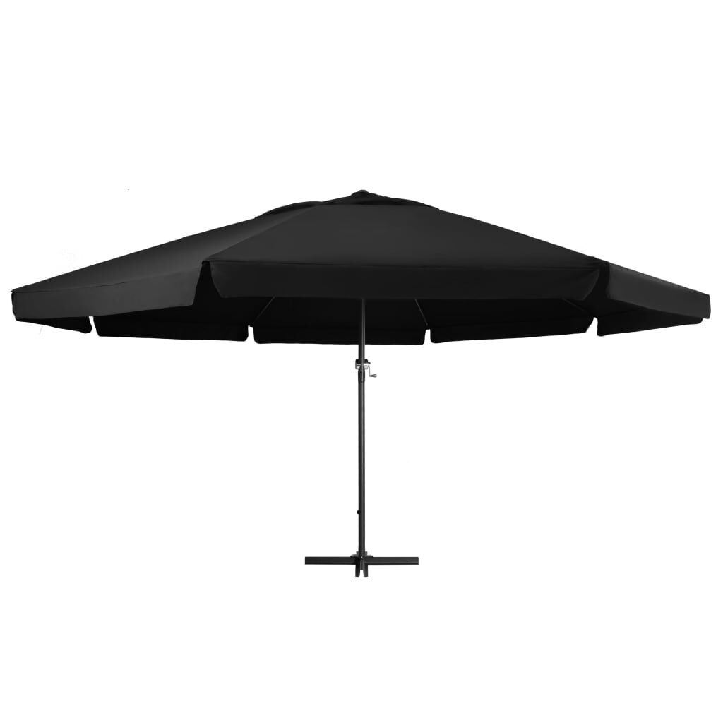 Vidaxl Sombrilla De Jardín Con Palo De Aluminio Negra 500 Cm_1