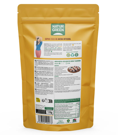 Pack 2x Copos de Avena Finos Sin Gluten Bio NaturGreen 1Kg