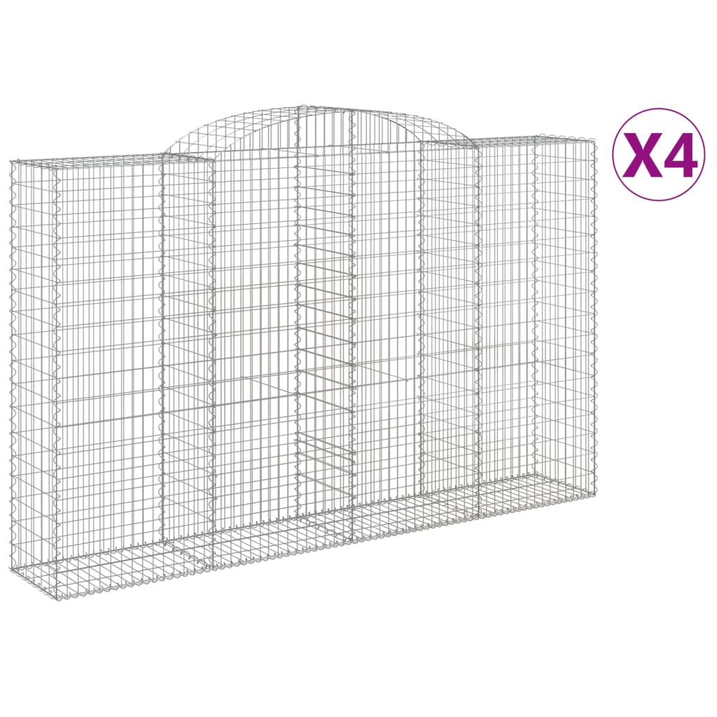 Cestas De Gaviones 4 Uds Forma De Arco Hierro 300x50x180/200 Cm_0