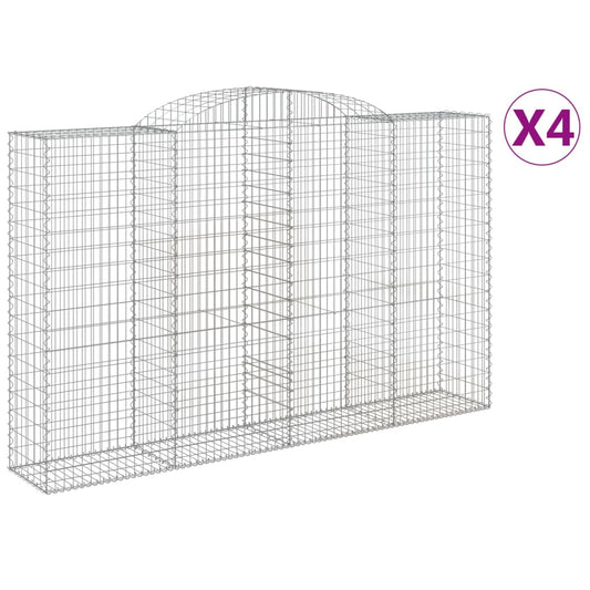 Cestas De Gaviones 4 Uds Forma De Arco Hierro 300x50x180/200 Cm_0
