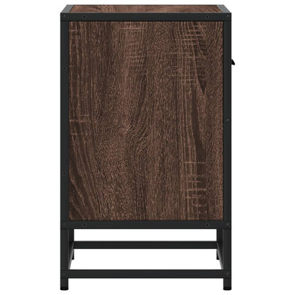 Mesita De Noche Madera De Ingeniería Marrón Roble 40x31x50 Cm_4