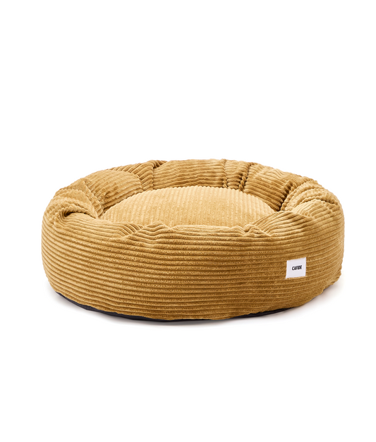 Cafide Cama Donut Para Perro Con Tejido De Pana Naranja. Modelo Nuba. Talla S (60x60x15 Cm)_0