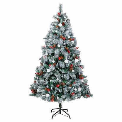 Vidaxl Árbol De Navidad Artificial Con Bisagras 300 Led Y Bolas 210 Cm_3
