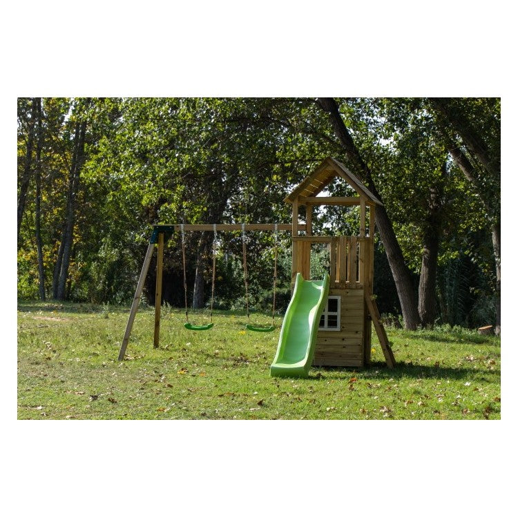 Parque Infantil Masgames Tibidabo Xl Con Casita Y Columpio Doble.