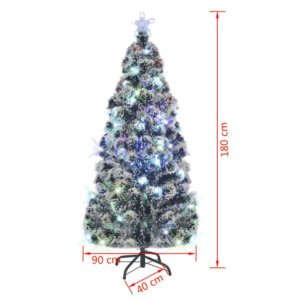 Vidaxl Árbol De Navidad Con Luces Y Soporte Fibra Óptica 180 Cm_2